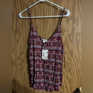 Pink Republic tank top. Size XXL. Maroon with colored pattern